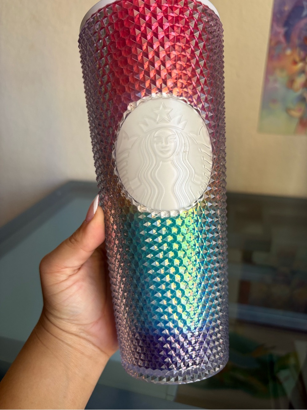 Starbucks Iridescent Studded Tumbler - Pink Blue Green